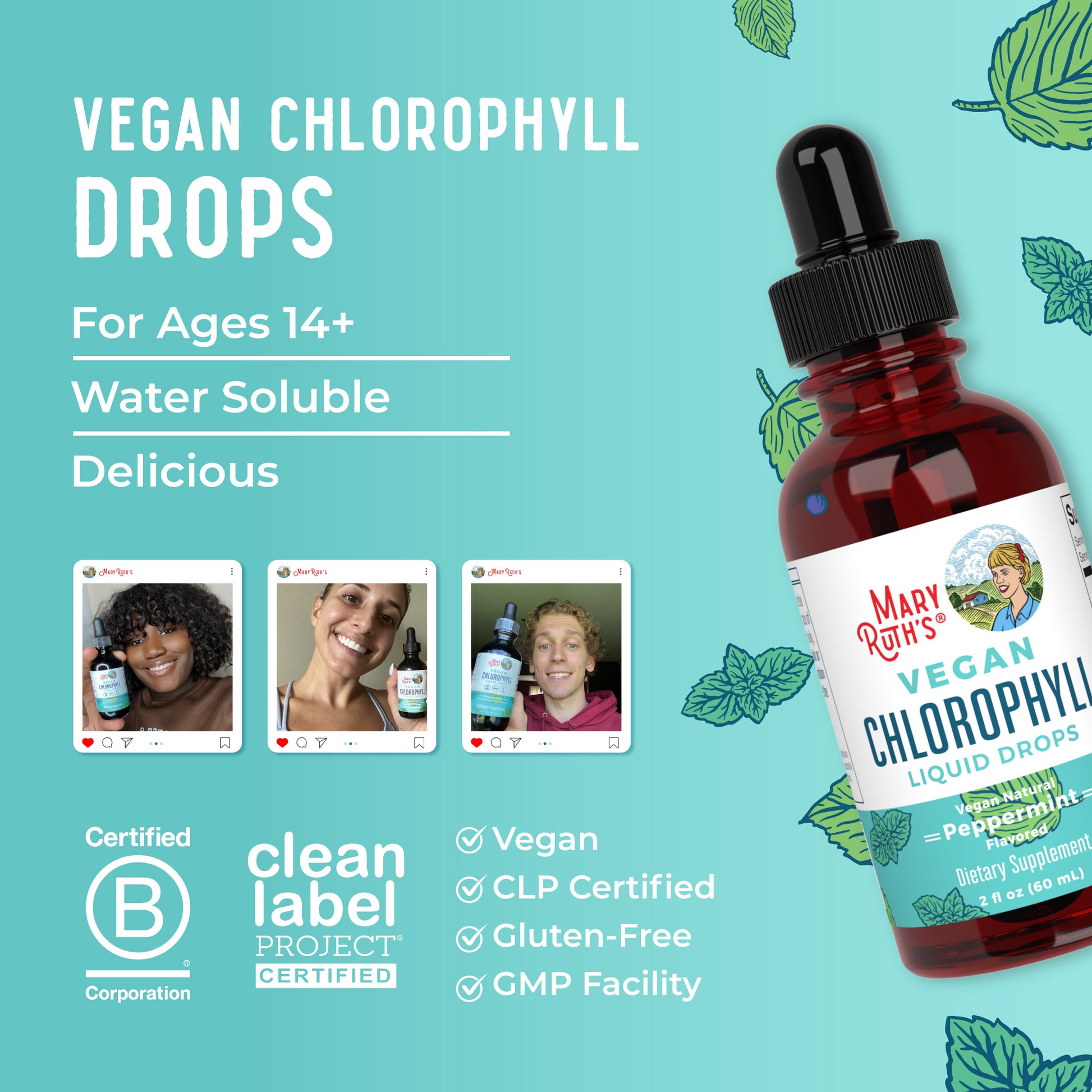 Vegan Liquid Chlorophyll Drops 2 oz Lifestyle Bottle