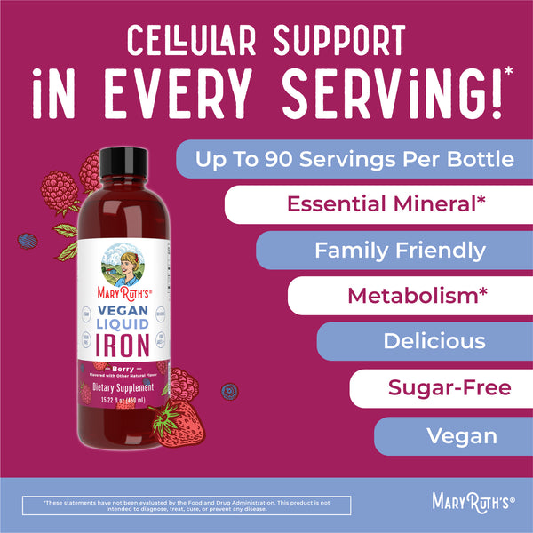 MaryRuth Liquid Iron Berry Flavor Advertisement