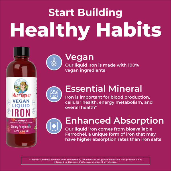 MaryRuth Liquid Iron Berry Flavor Advertisement