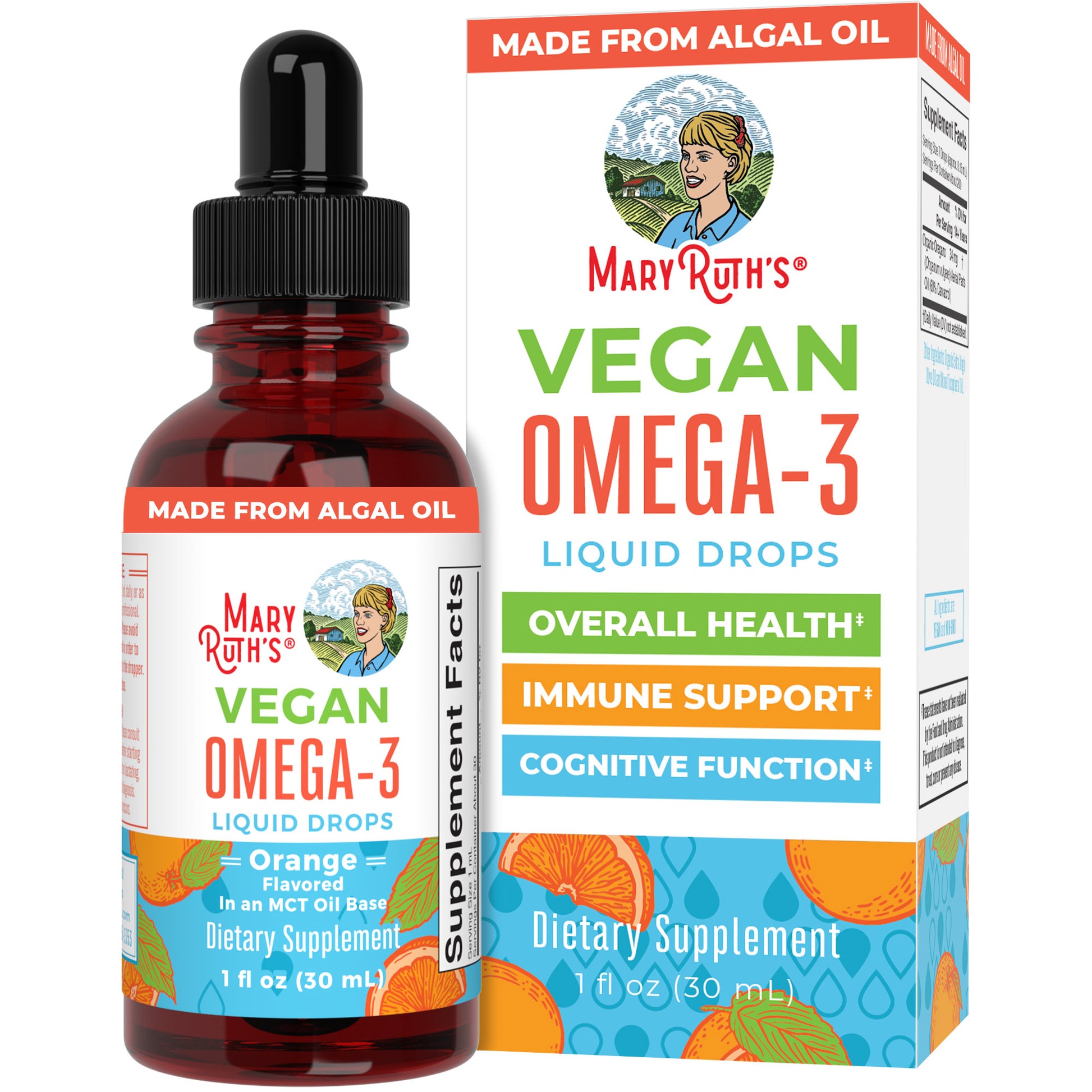 Vegan Omega-3 Liquid Drops (Orange) 1 oz