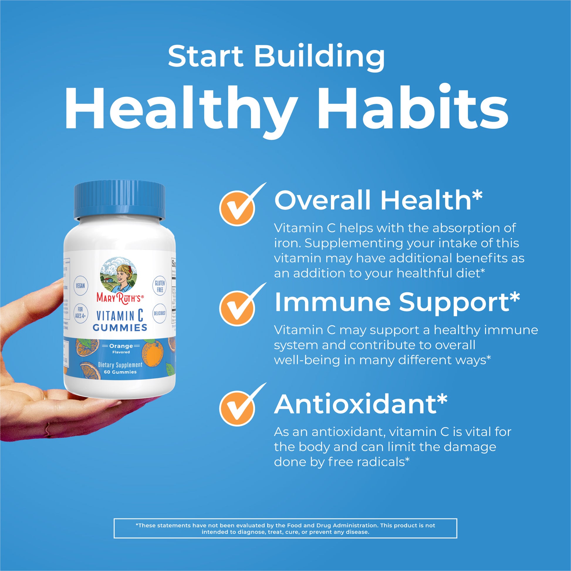 Vitamin C Gummies (Orange) 60 Count Healthy Habits