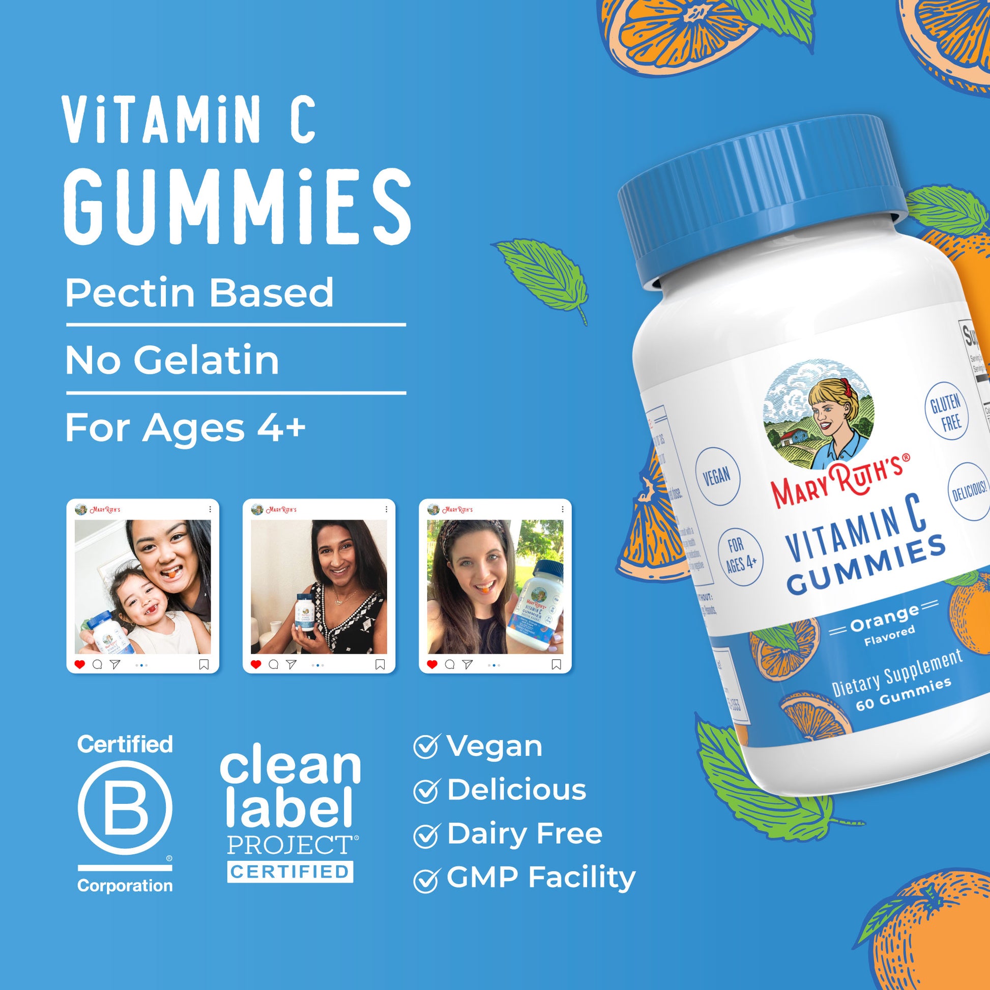 Vitamin C Gummies (Orange) 60 Count Lifestyle Bottle