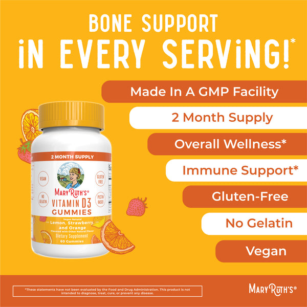 Vegan Vitamin D3 Gummies For Kids & Adults MaryRuth Organics