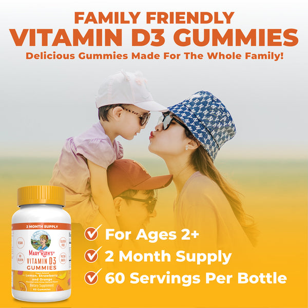 Vegan Vitamin D3 Gummies For Kids & Adults MaryRuth Organics