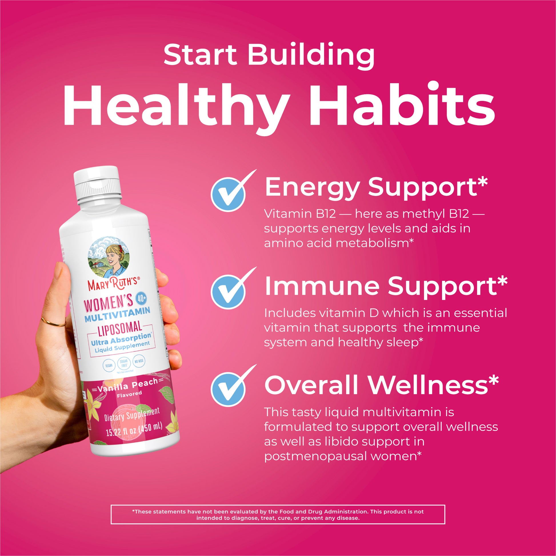 Women’s 40+ Multivitamin Liposomal (Vanilla Peach) 15 oz Healthy Habits