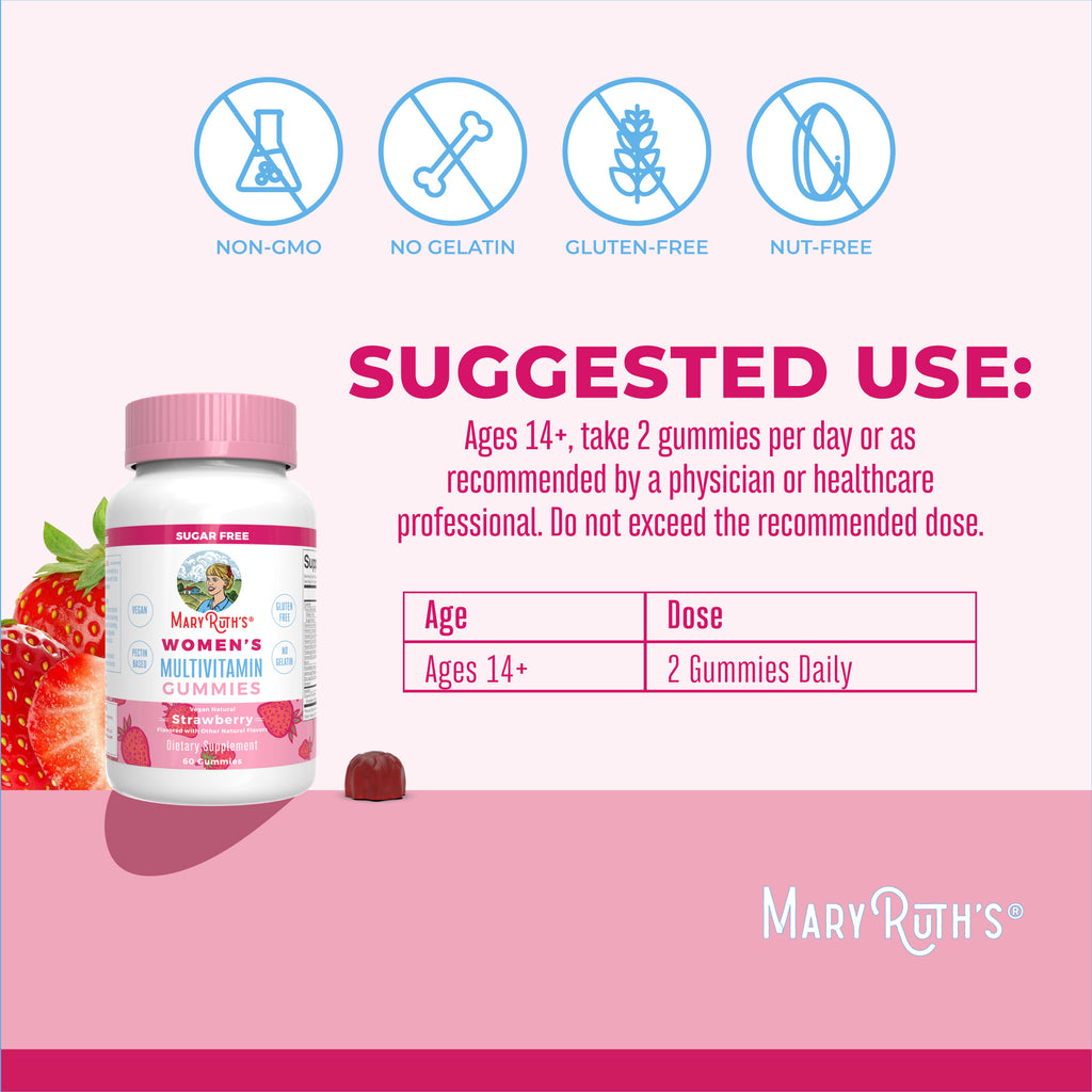 Women’s Multivitamin Gummies (Strawberry) 60 Count Suggested Use