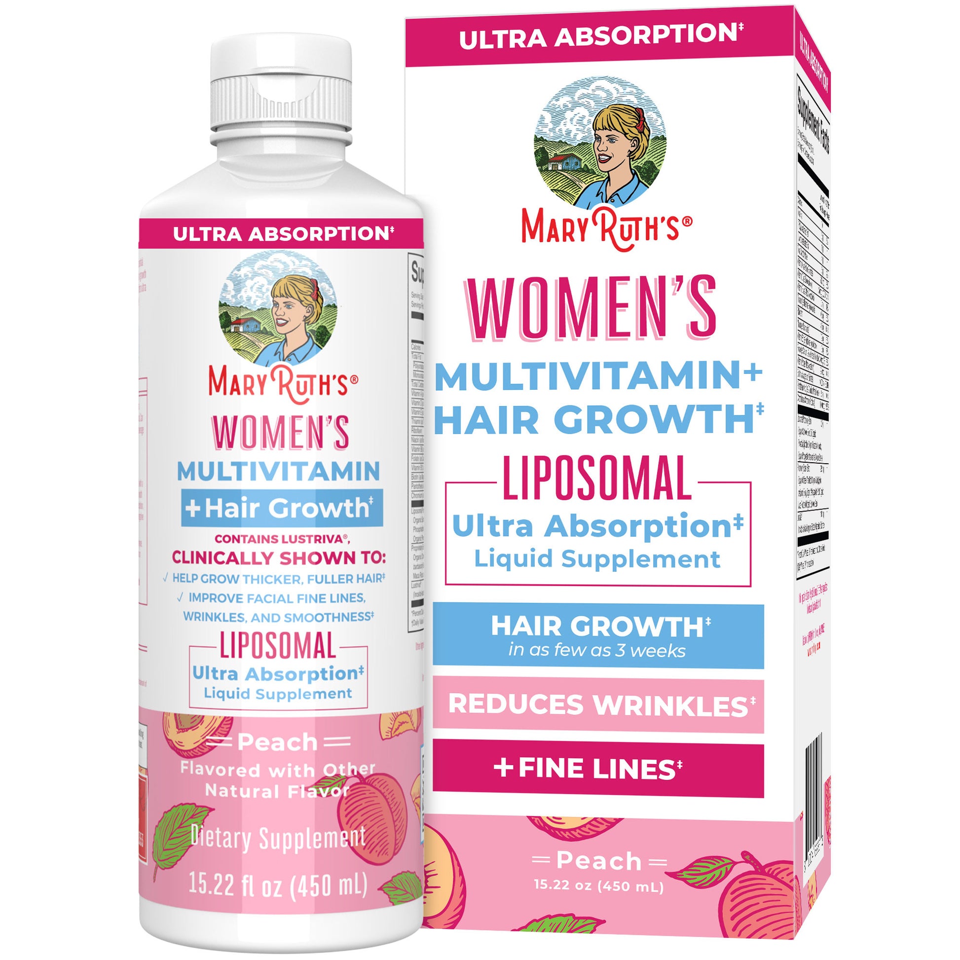 Women’s Multivitamin + Hair Growth Liposomal (Peach) 15 oz