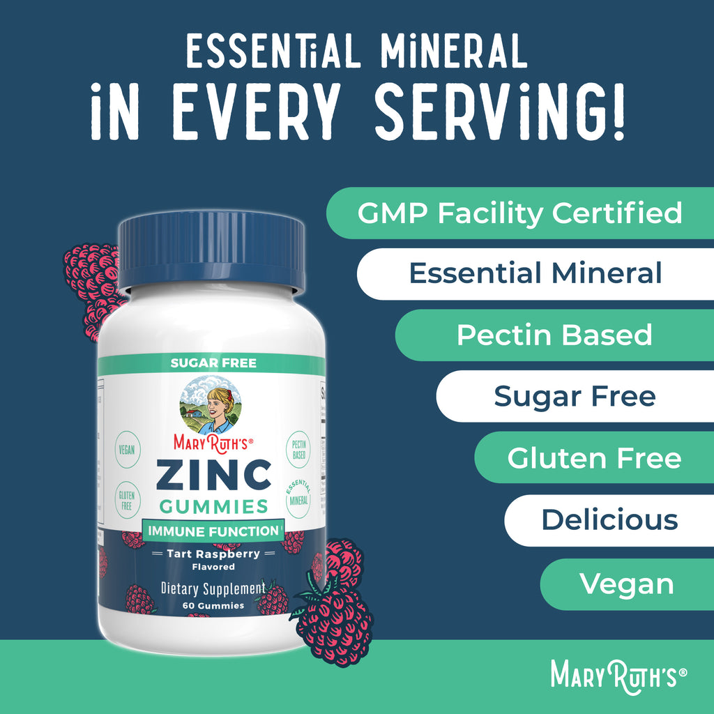 Zinc Gummies Immune Function Tart Raspberry 60 ct Ingredients