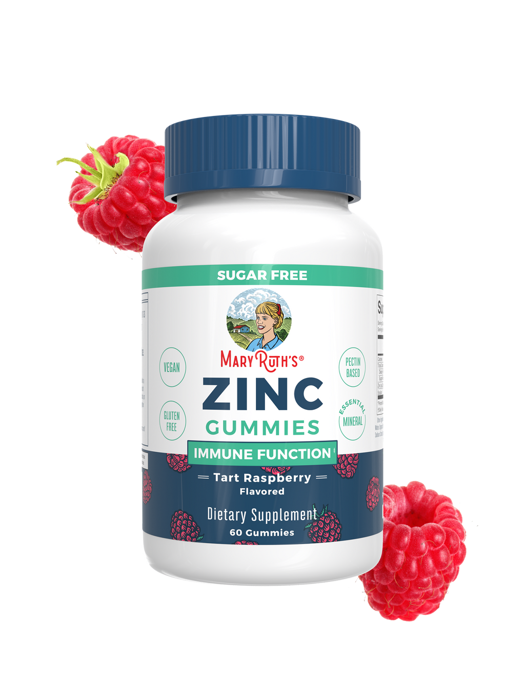 Zinc Gummies Immune Function Tart Raspberry 60 ct