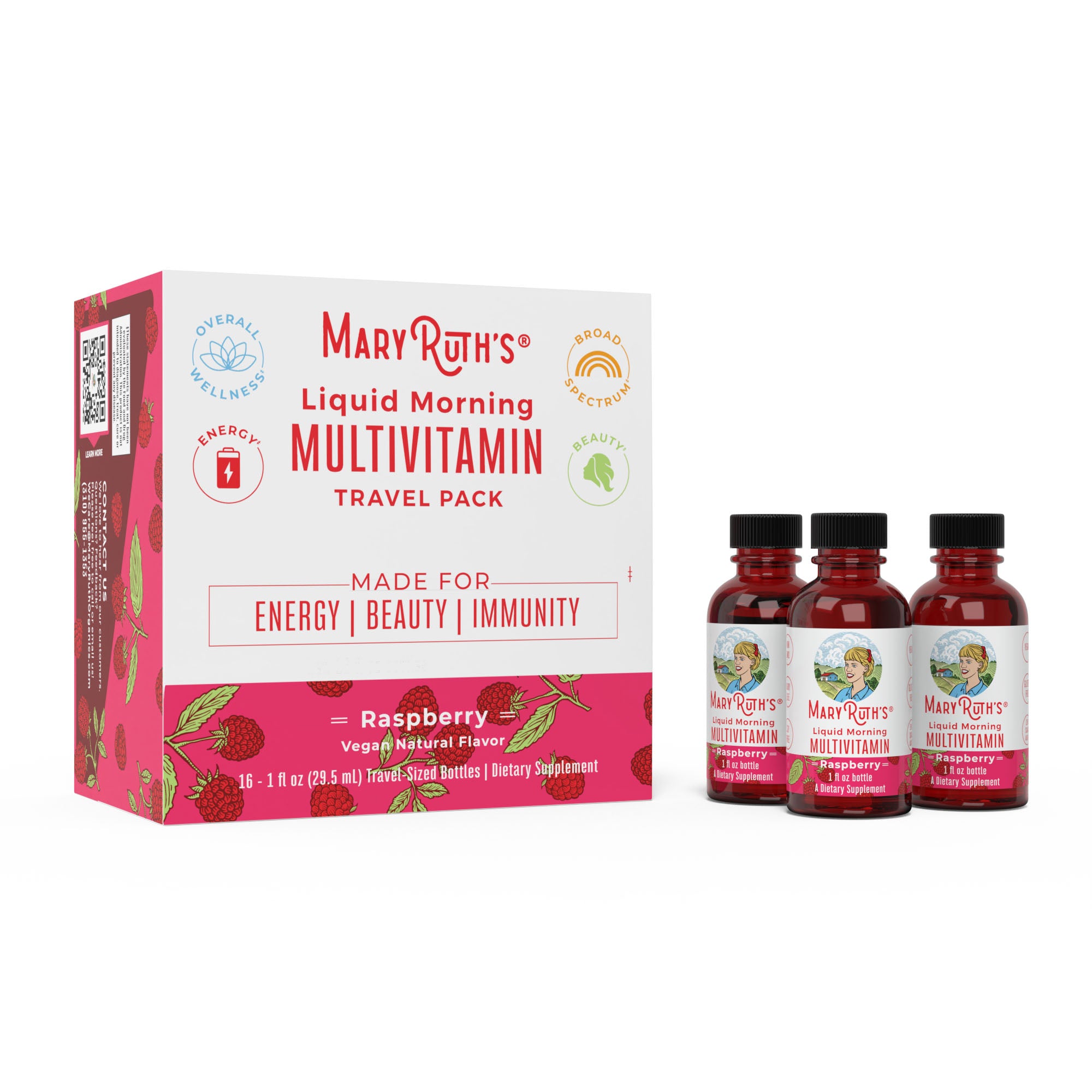 Mary Ruth Daily Liquid Morning Multivitamin (TSA / Travel Size / Single Serving ...