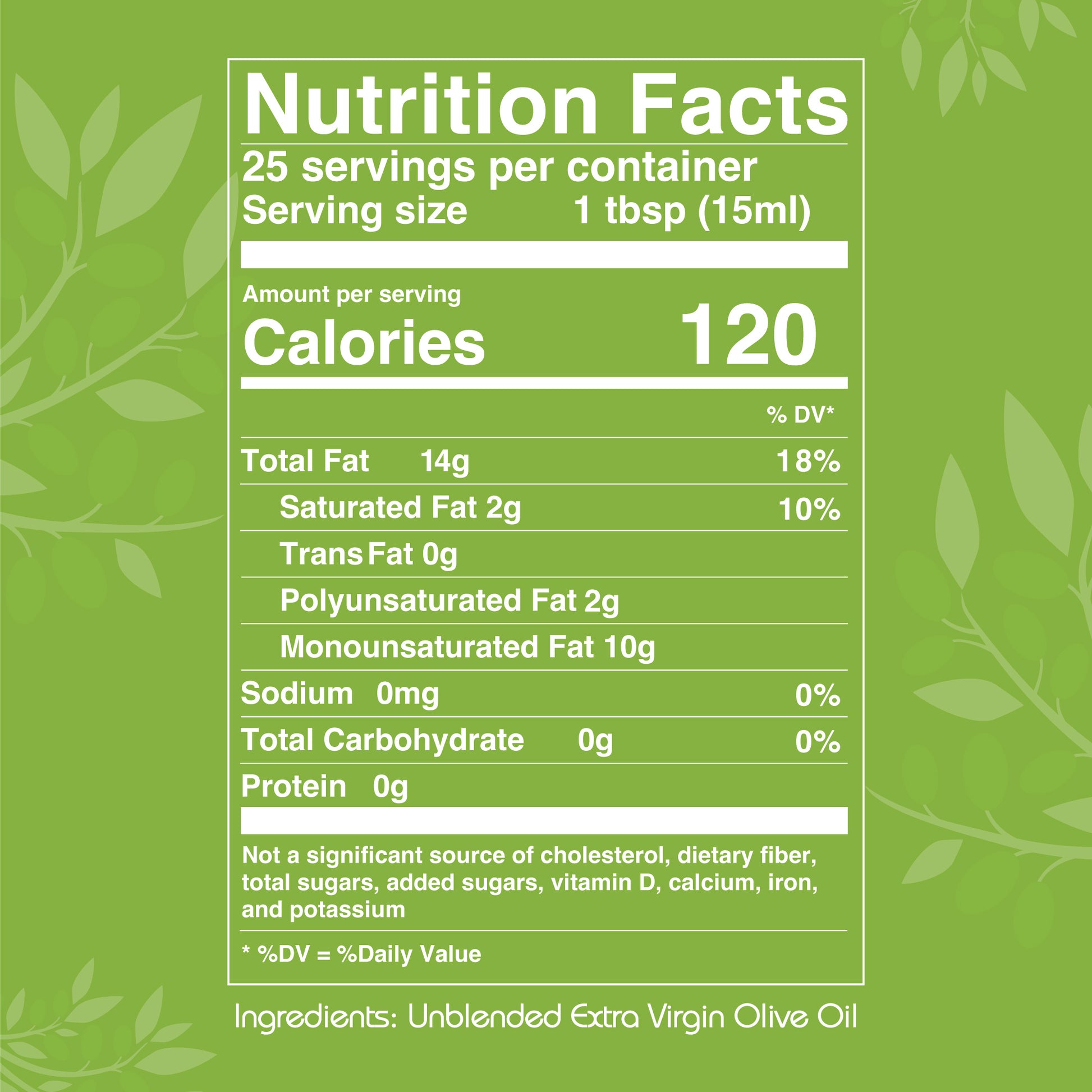 Ice Pressed® Extra Virgin Olive Oil  Nutrition Facts