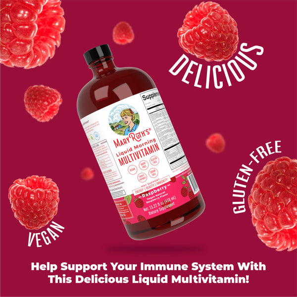 MaryRuth Liquid Morning Multivitamin 16oz Raspberry flavor Advertisement
