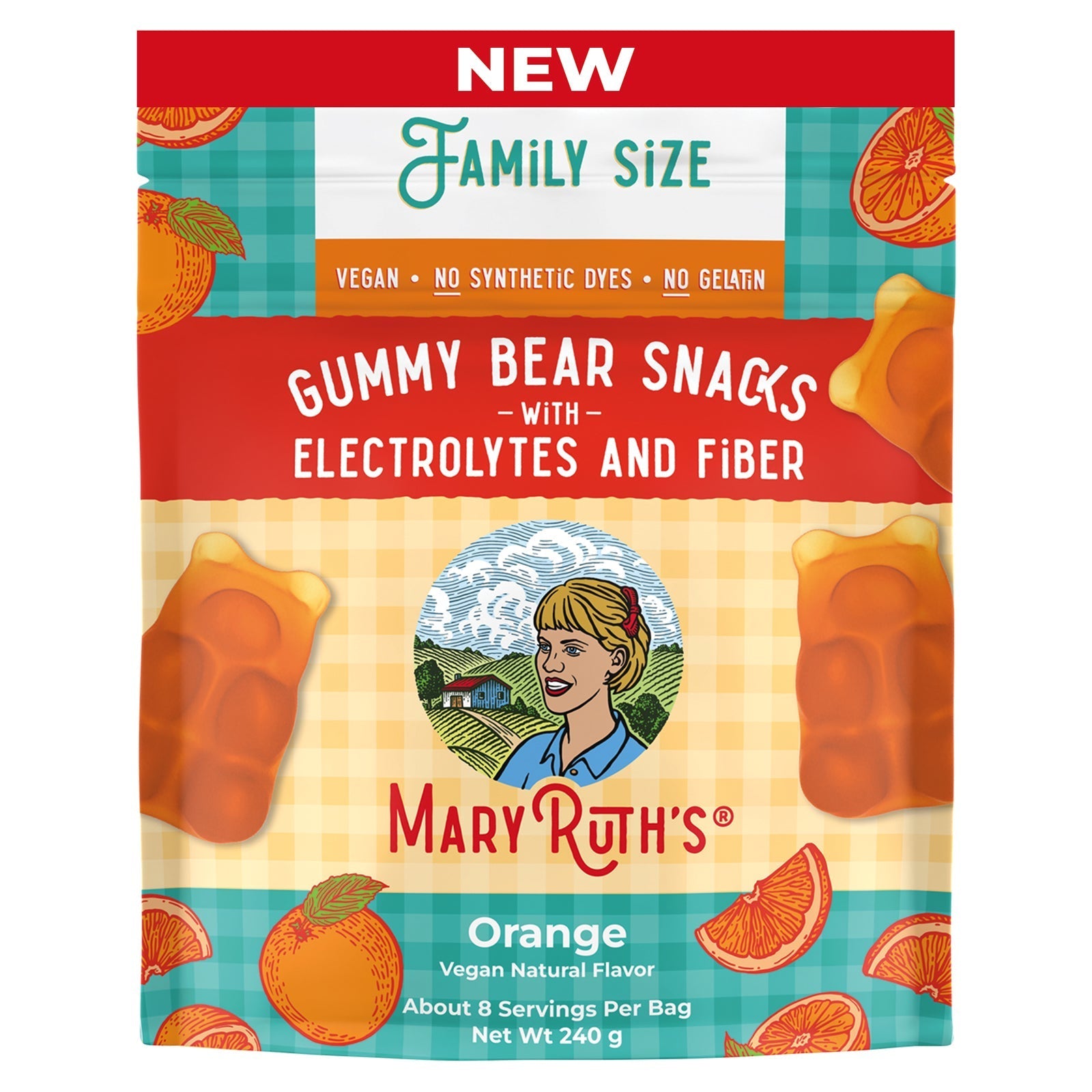 Gummy Snacks with Cane Sugar, Orange