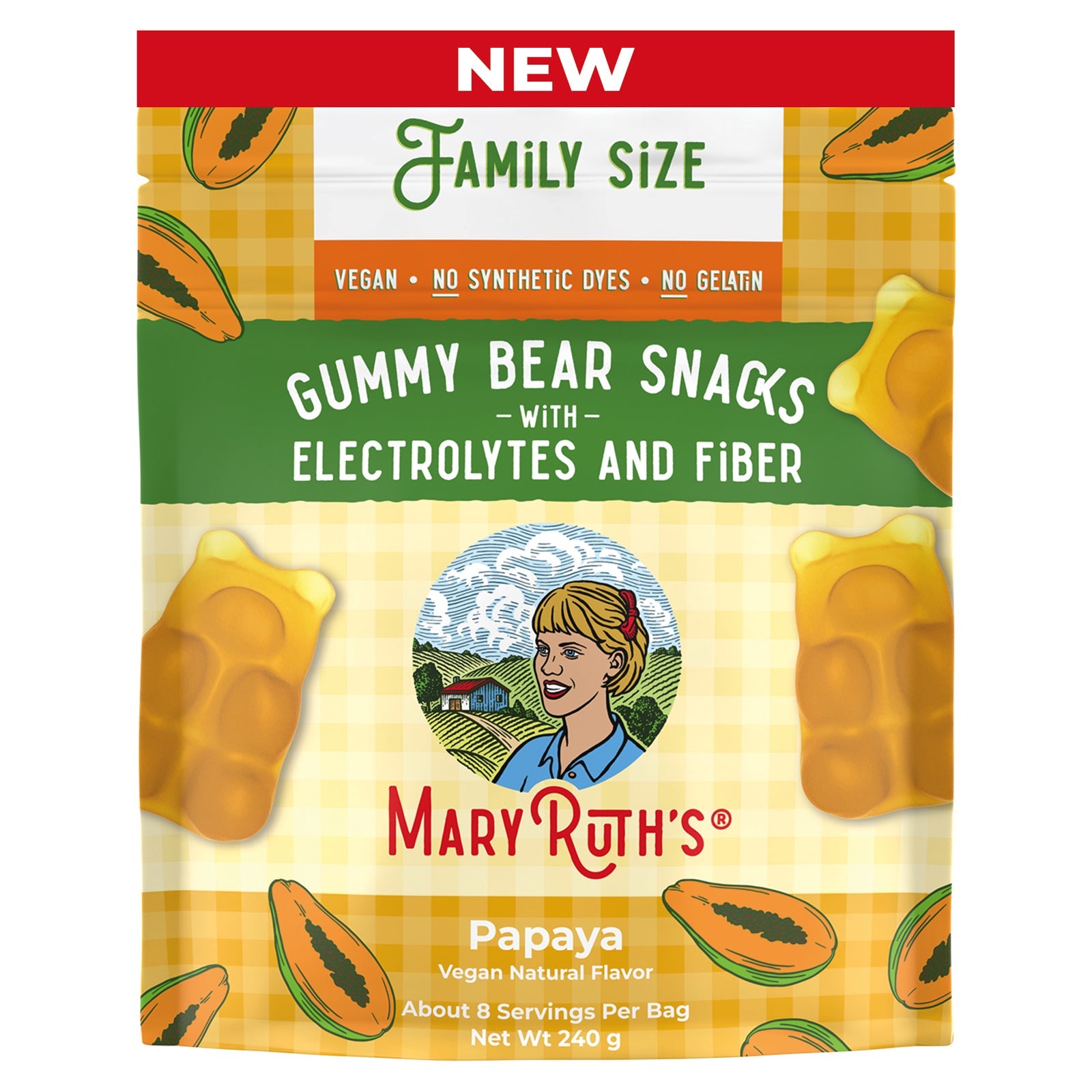 Gummy Snacks with Cane Sugar, Papaya