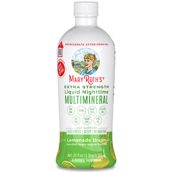 MaryRuth Extra Strength Liquid Nighttime Multimineral Lemonade Dream Flavor Product Image Bottle