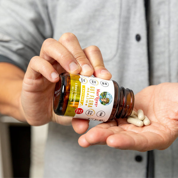 MaryRuth Gut Flora Health Prebiotics, Probiotics & Enzymes Capsules Product Photography