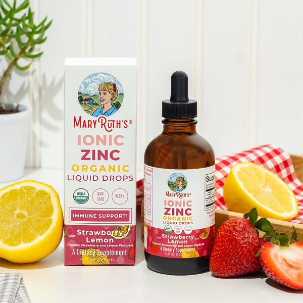 MaryRuth Liquid Ionic Zinc, Strawberry & Lemon Strawberry lemon flavor Product Photography