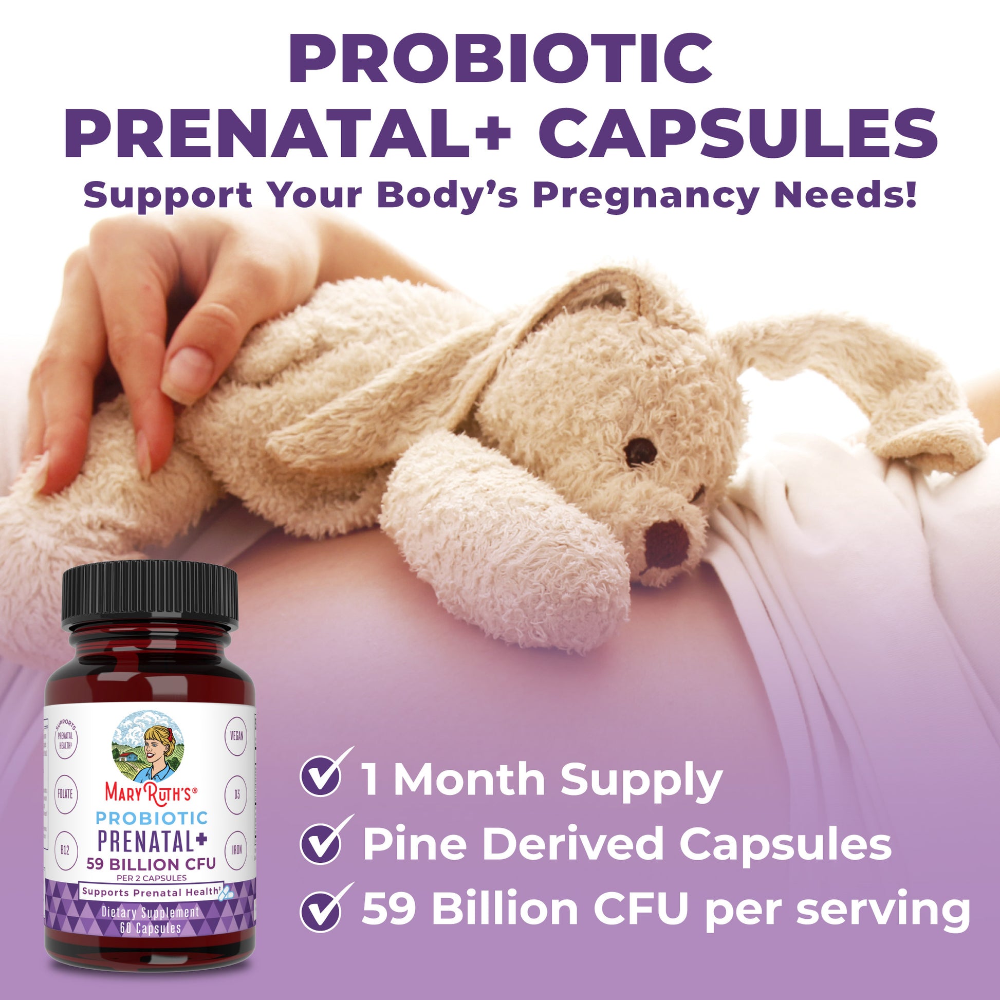 Probiotic Prenatal+ 60 Capsules Benefits 2