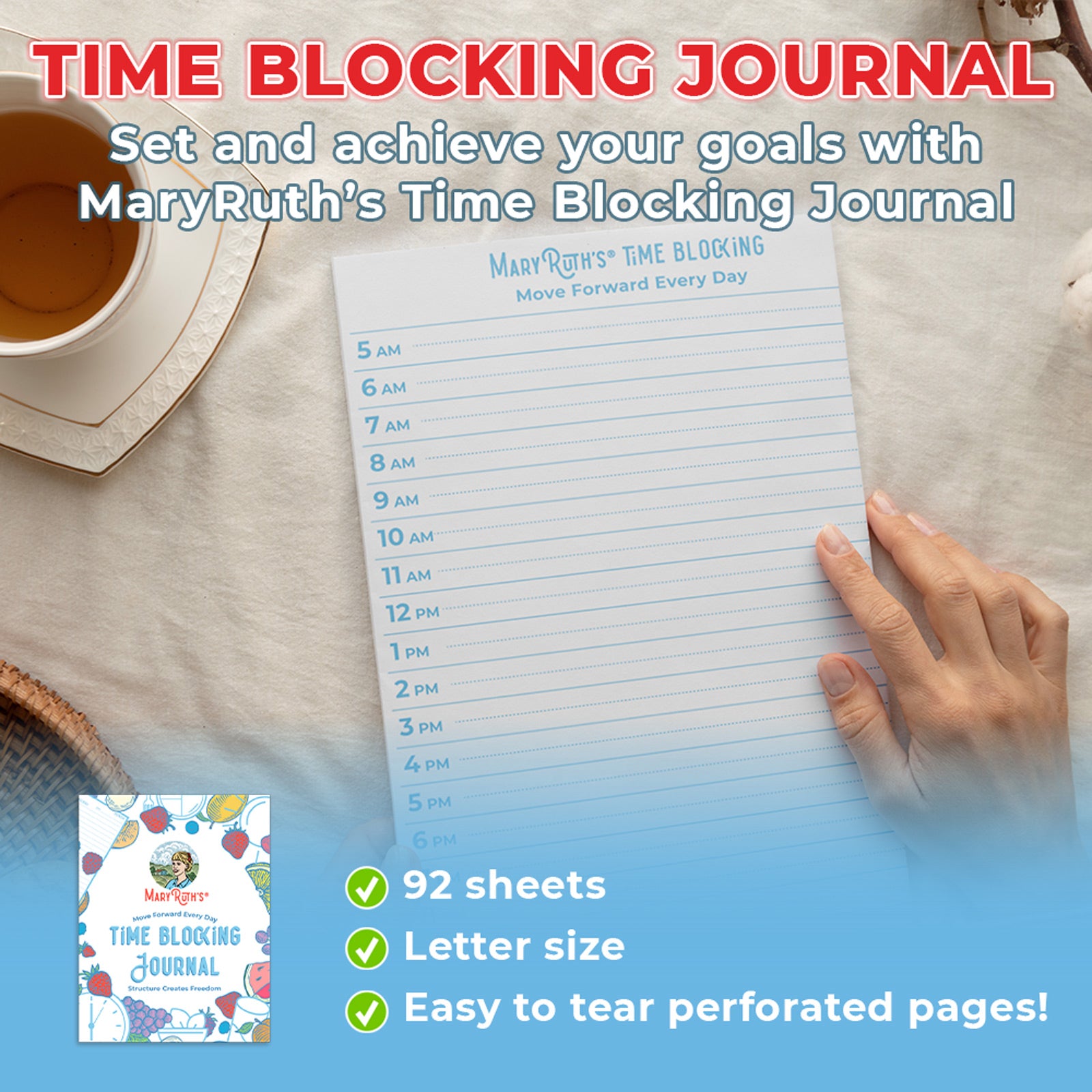Time Blocking Journal Book Set your goals