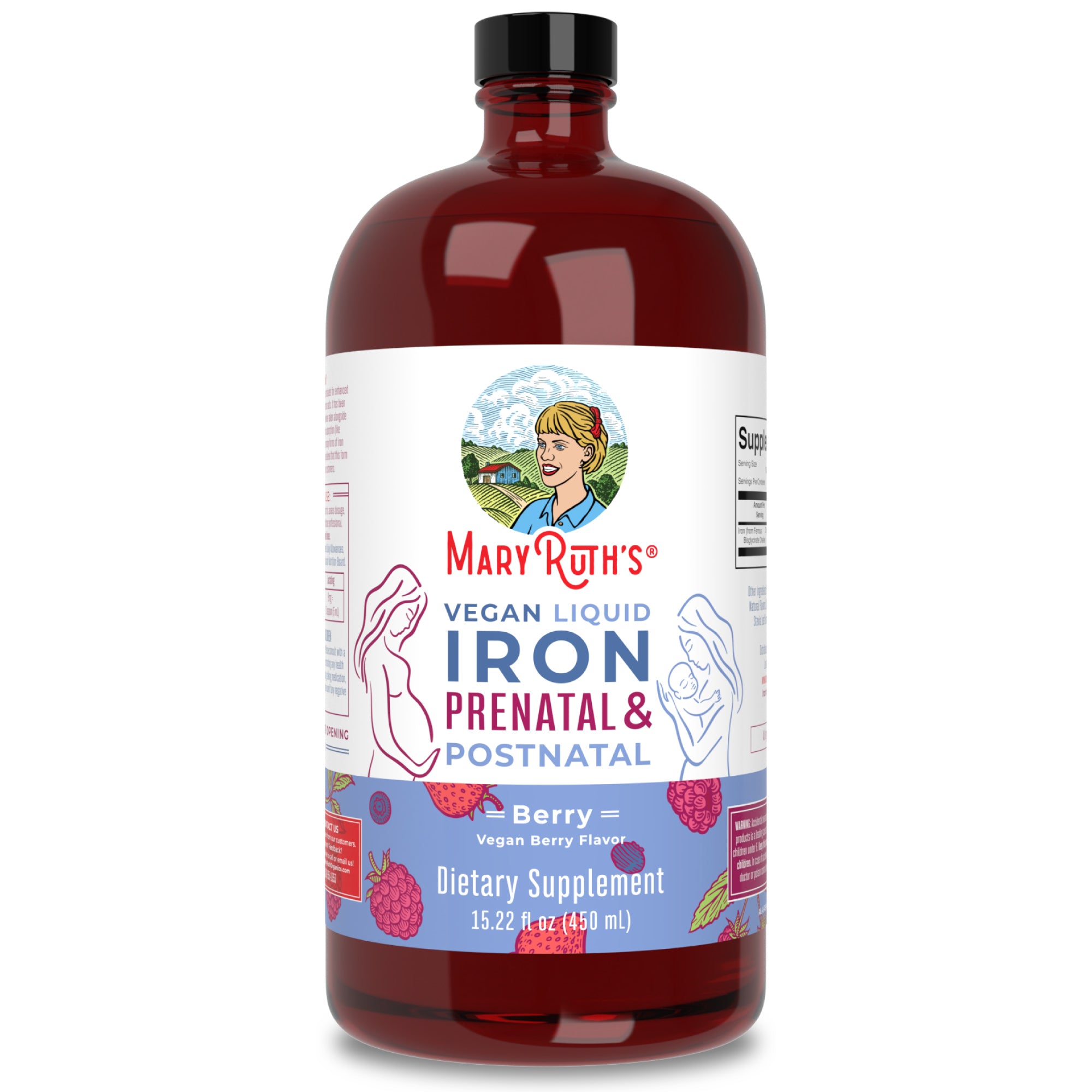 MaryRuth Prenatal & Postnatal Liquid Iron Supplement For Pregnancy Berry Flavor Product Image